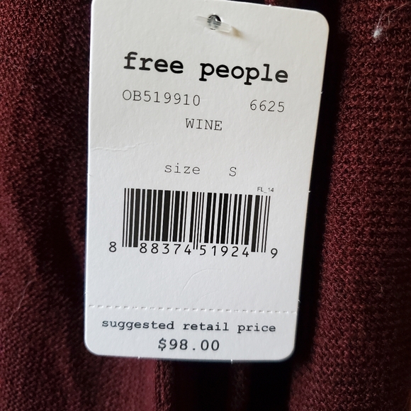 Free People Wine Sweater Tunic NWT - Picture 2 of 7